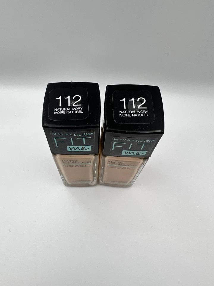 2PACK Maybelline Fit Me Foundation Matte + Poreless Shade 112 Natural Ivory 1oz - Image 4 of 4