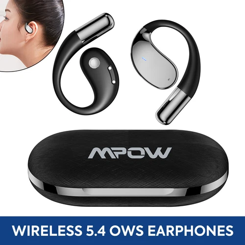 MPOW Wireless Bluetooth 5.4 Open Ear Earphones Headphones Sports Bass Earbuds