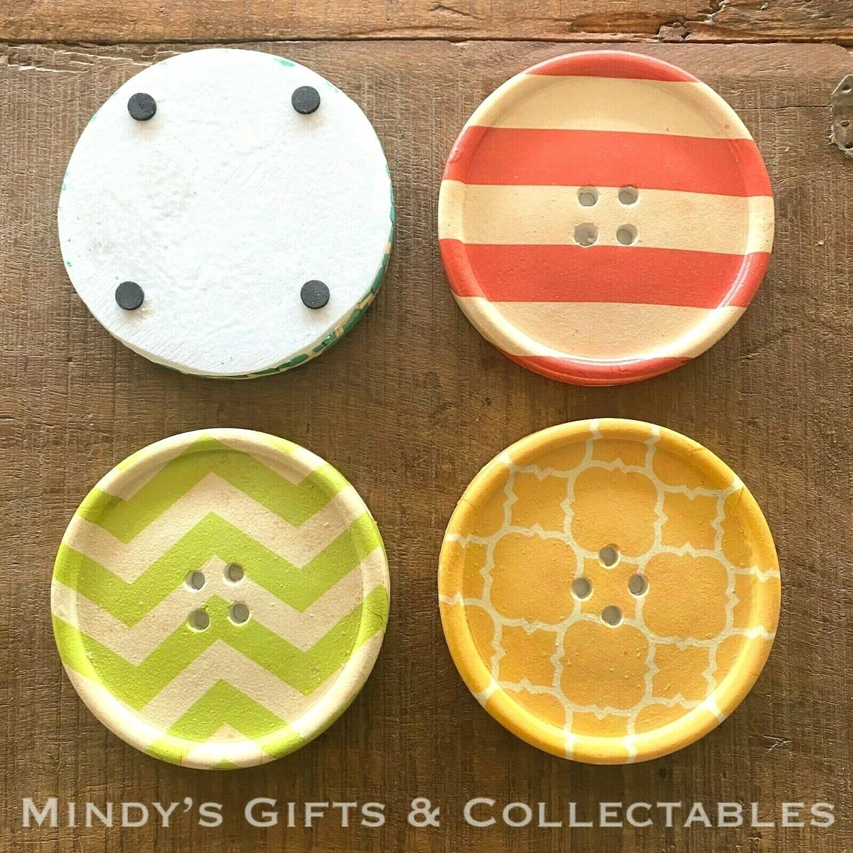 Button coaster set deals
