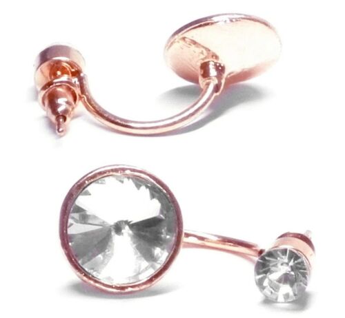 1 paire de boucles d'oreilles bijoux fantaisie BANANA STAB or rose 3 cm - Photo 1/4