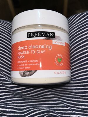 Freeman Deep Cleansing Powder To Clay Mask 100% Natural Brand New