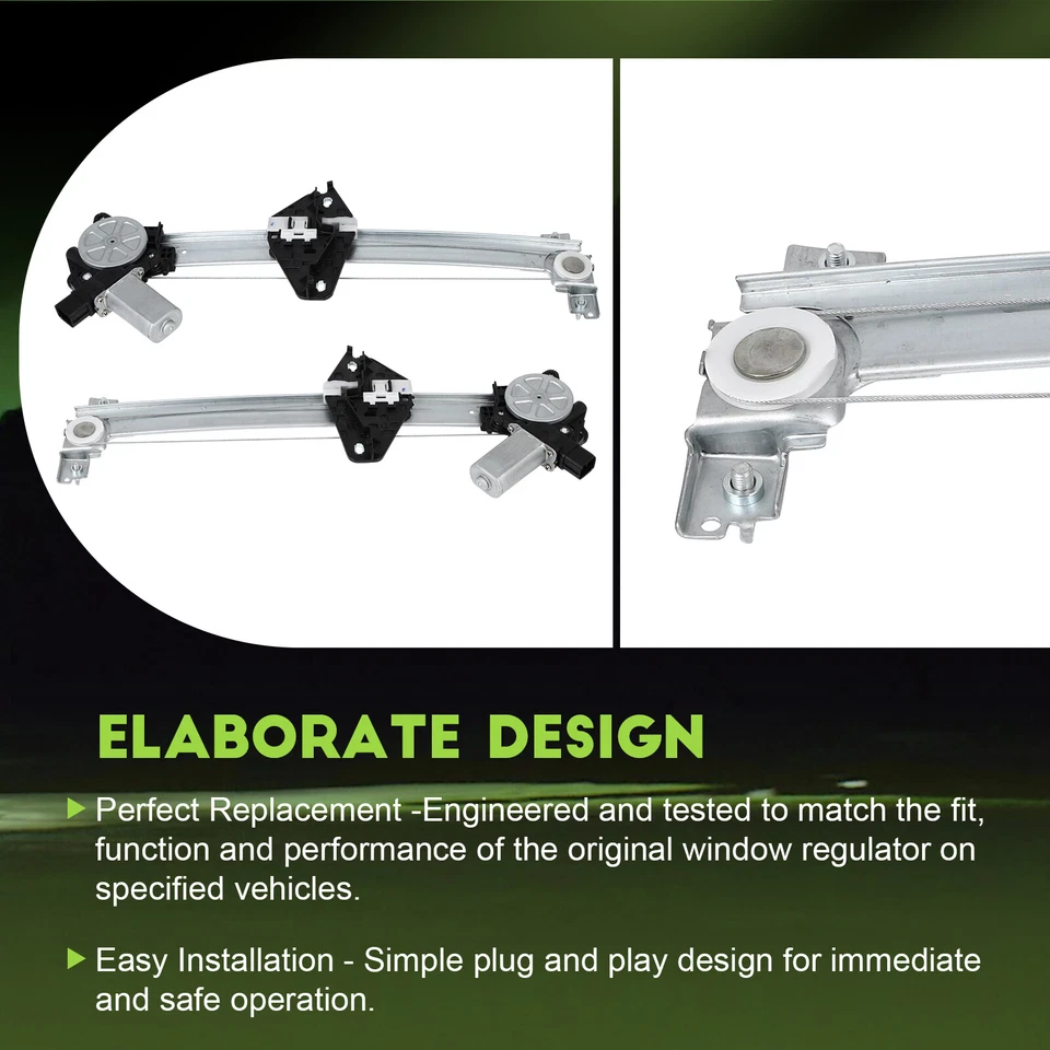 Fit For 2006-2011 Honda Civic Sedan Pair Rear Window Regulator Power w/Motor - Image 4 of 4