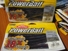 2 Packs Berkley Soft Fishing PowerBait / 7" Power Worms / Electric Grape PBBPW7
