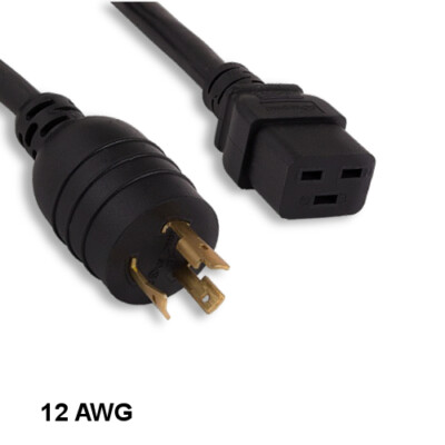 15feet 12AWG Power Cord NEMA L620P Locking to IEC60320 C19 20A/250V High Voltage