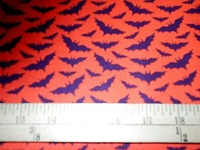 1 yard Bats on Orange Halloween Fabric