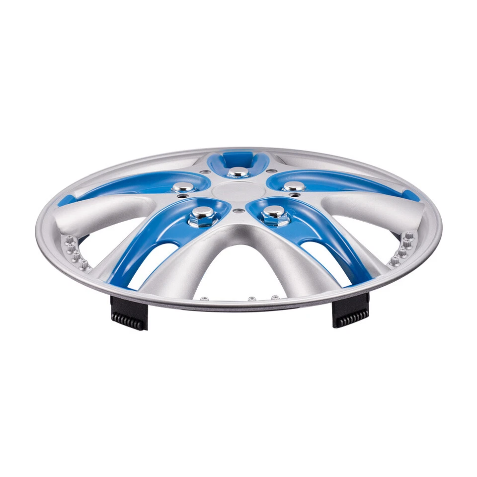 4x 13inch(R13) Car Vehicle Blue Wheel Rim Skin Cover Hubcaps Wheel Covers Blue - Image 3 of 4