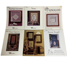 Christmas Cross Stitch Patterns Pamphlet Instructions Winter Sampler - Lot of 6