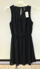 NWT Forever 21 BLACK SLEEVELESS DRESS with Underslip Size S New!