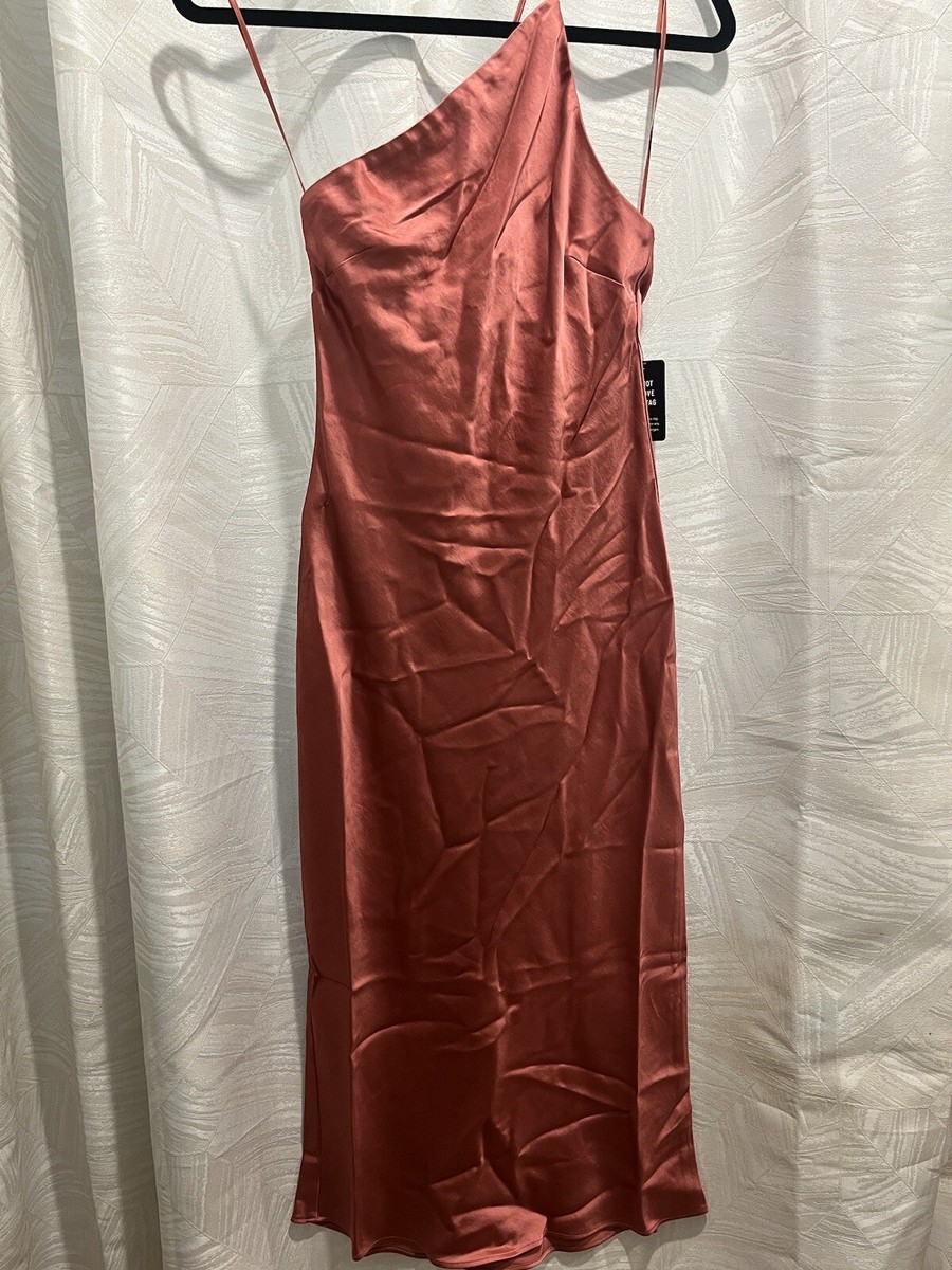 Express Satin Cross Back One Shoulder Slip Dress | eBay
