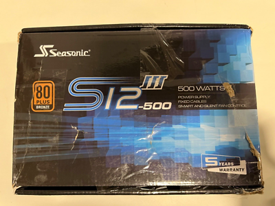 Seasonic S12III 500W 80 Plus Bronze Power Supply ATX PSU SSR-500GB