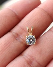 Women's 1.5ct White Cubic Zirconia Dainty Fancy Solitaire Pendant 925 Silver