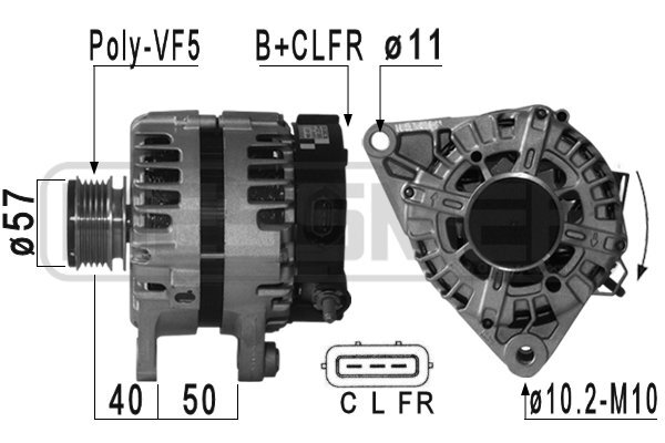 Messmer Lichtmaschine Generator 130A 14V FüR KIA Venga 1.6 Crdi 115 1.4 1.7-image