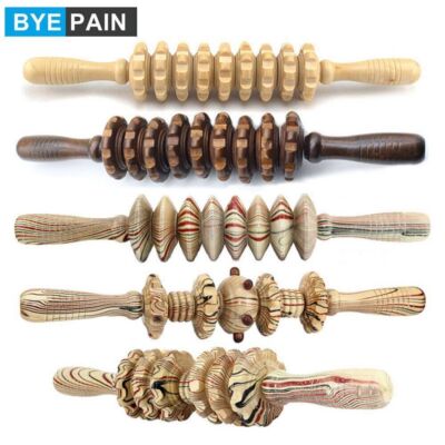 Wooden Exercise Roller Sport Injury BodyLeg Trigger Point Muscle Roller Massager