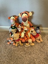 Disney Store Winnie Pooh Friends Plush Lot Of 11 Vintage Tags