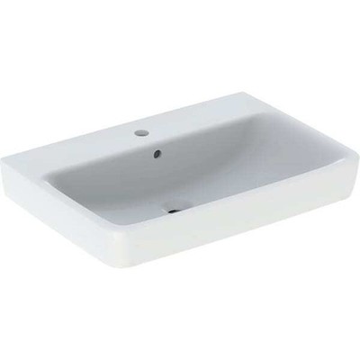 Geberit Renova Plan, Aufsatz-Waschtisch , 70x48 cm, 1 Hahnloch, mit Überlauf,