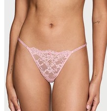 Victoria  s Secret DREAM ANGELS Twinkle Strap Thong Panty Pink Lace Large NWT