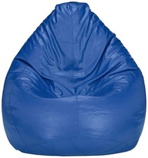 Bean Bag chair sofa Cover Round Faux Leather Size XXL Without Beans Blue