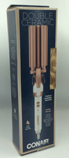 Conair Double Ceramic 3 Barrel Curling Iron Hair Waver White / Rose Gold NIB