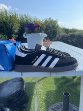 adidas Handball Spezial Black/White Low Top Lace-Up Trainers Gum Sole UK 6