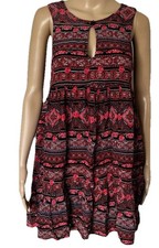Billabong Short Dress Size 10 Boho Hippie Resort Print Sundress