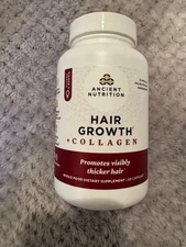 NEW Ancient Nutrition Hair Growth + Collagen, 60 Capsules EXP 07/27 SEALED