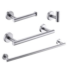 4 Piece Bathroom Towel Bar Set Brushed Nickel Stainless Steel Bathroom Hardwa...