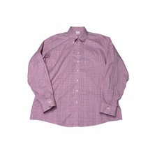 Brooks Brothers Milano Fit Non-Iron Supima Cotton Pink Check Shirt 17-36
