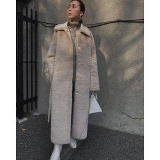 AMERI Reversible Faux Shearling Coat Ivory Beige … - image 2