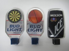 Lot of 3 Vintage Beer Tap Handles Bud Light & Molson Ice - Basketball Dart Board
