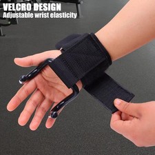 1pair Weight Lifting Hook Grips Wrist Wraps Strap Gym Fitness Power Training