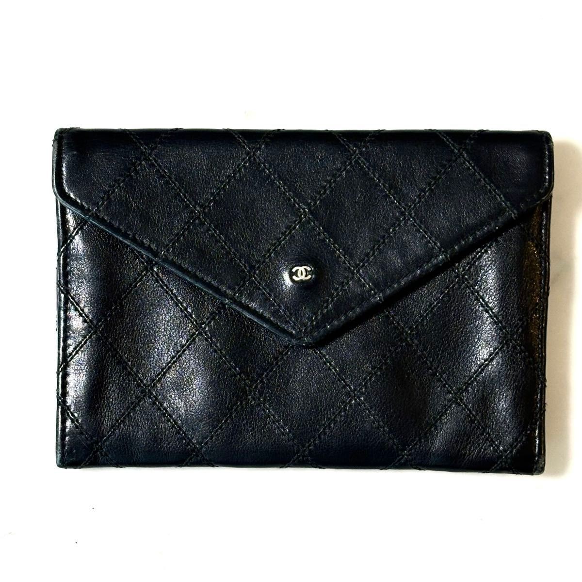 Rare CHANEL Bicolor Wallet Coin Case Quilting KT150738