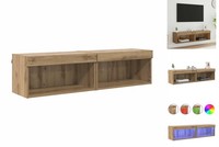 Fernsehtische 2Er Set Artisan-Eiche 60X30X30 Cm Spanplatte Lowboard