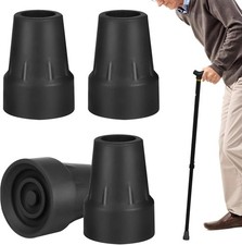 4 Pack Walking Cane Tips 7/8 Inch Crutch Tips Heavy Duty Rubber Cane Tips Replac
