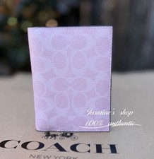 NWT Coach Signature Passport Card Case Powder Pink CW170