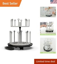 Elegant Black Spin Stack 2-Tier Bottle Drying Rack   Ideal for Baby Essentials