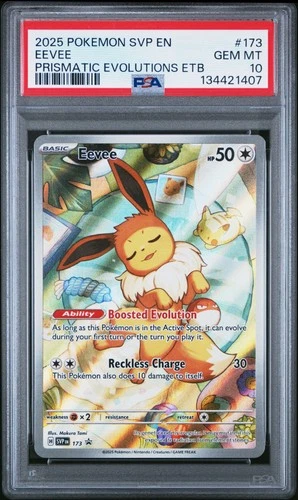 2025 POKEMON PRISMATIC EVOLUTIONS ELITE TRAINER BOX #173 EEVEE PSA 10