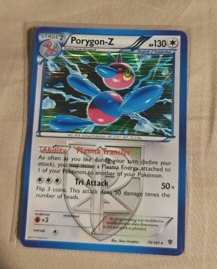 Pokemon TCG Porygon-Z (Team Plasma) 74/101 Plasma Blast Holo LP Card