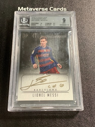 2016-17 Panini Noir Lionel Messi Club Signatures Gold Auto 18/40 BGS 9/10