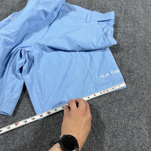 HUK Fishing Shorts Mens Size 3XL Performance Blue Cargo Embroidered Outdoor