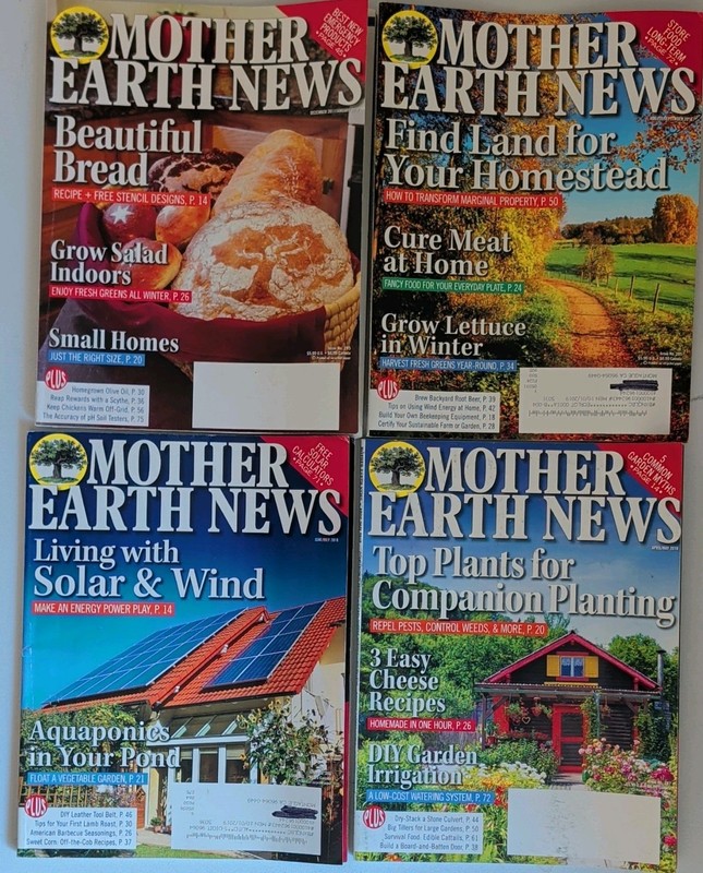 Mother Earth News Jan/April/May/June/July/Aug/Sept 2018 Illustrated Homesteading