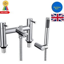 Luxurious Bath Mixer Taps with Shower Attachment - Chrome Brass Modern Design