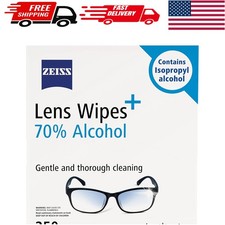 Ultra-Soft Pre-Moistened Lens Wipes - 250 Count with 70 Alcohol for Gentle Care