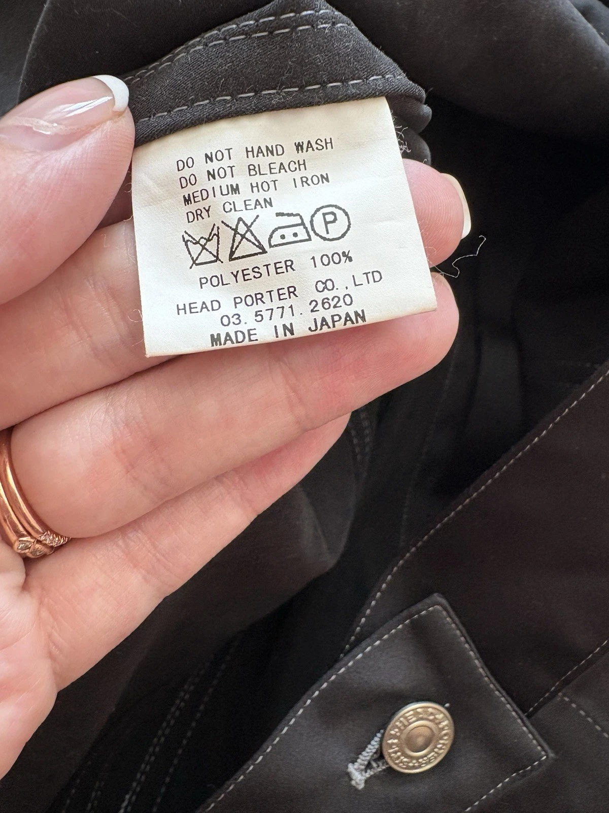 Head Porter Plus Black Stitch Jacket - product detail image 5