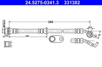 NEU - ATE 24.5275-0341.3 Bremsschlauch FüR Toyota