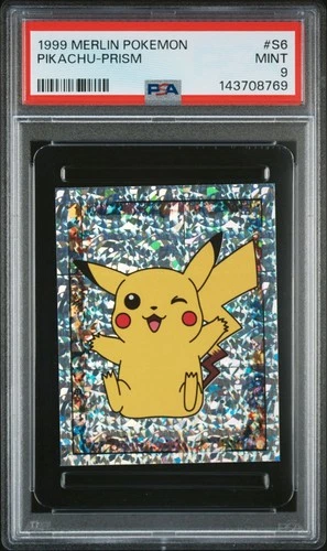 PSA 9 MINT 1999 MERLIN POKEMON #S6 PIKACHU-PRISM
