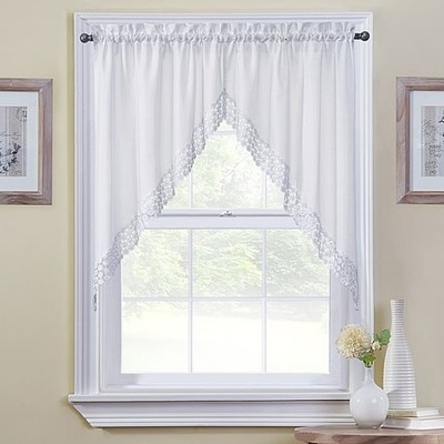 Regent Rod Pocket Swag Valance Pair 60'' x 38'' Window Curtain 2 Panels