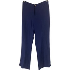 Lauren Ralph Lauren Womens Pants Size 8 Blue Silk Wide-Leg Trousers NWT