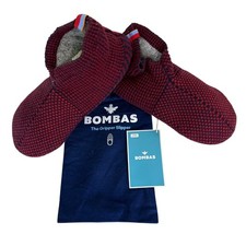 Bombas Men's Large Gripper Slipper Socks Red Cozy Lounge Indoor FootWear