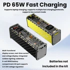 PD 65W Super Fast Charging Transparent Power Bank Case 8-Cell 18650 Battery Box