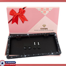 1pack Black Rhinestone License Plate Frame Women Stainless Steel 1200 14-facet 1pack Black Rhinestone License Plate Frame Women Stainless Steel 1200 14-facet